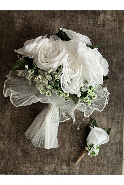 YAPAY ÇİÇEKÇİNİZ زهرة الزفاف مع باقة الورد الأبيض