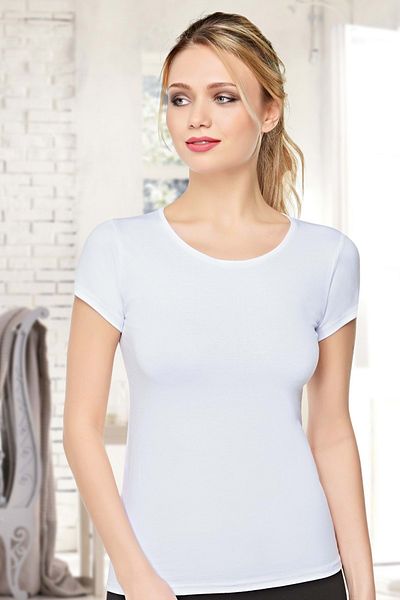 Belinay 0884 Modal Short Sleeve Undershirt White XXL