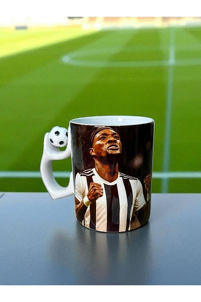 Marblestone Black and White Football Player Themed Trophy Cup – Custom Design for Fans!