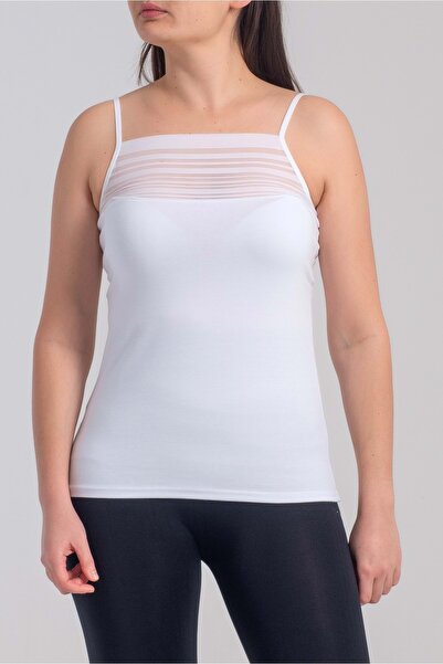 Belinay 6015 Γυναικείο εσώρουχο με ατσάλινο μοτίβο μπροστά Λευκό L