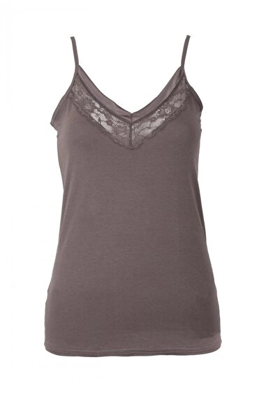 Belinay 1134 Δαντελένιο Μπλουζάκι με λουράκι Mink M