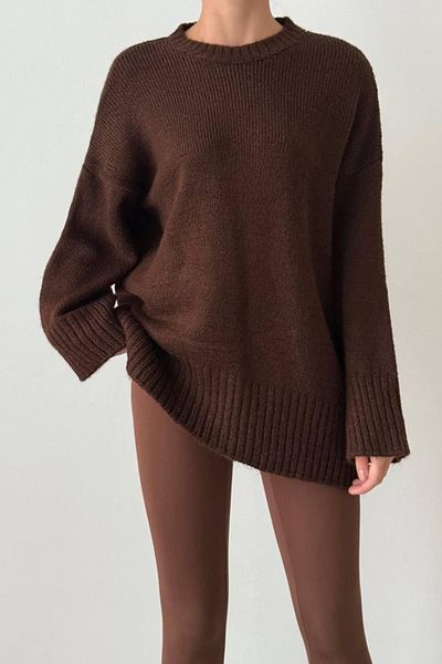 İLKCET MODA Oversize Basic Long Women's Sweater