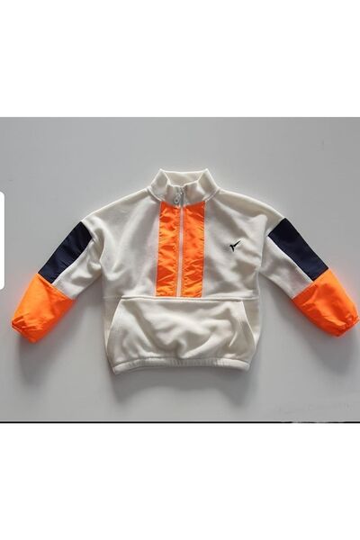 Beebird Children's Stylish Woven and Zipper Detailed Fleece Sweat