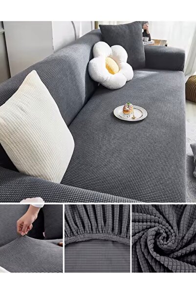 intil Чохол для дивана Чохол для дивана з еластичною стрічкою з лікрам, еластичний, з квадратним візерунком, для трьох осіб, один штук