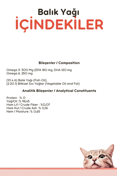 vitpaw Fish Oil 200 ml – Kedi ve Köpekler İçin Omega 3 ve 6 Balık Yağı - Tüy ve Genel Sağlık Destekleyici