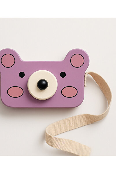 tinyminywoods sevimli ayıcık ahşap fotoğraf makinası bebek odası dekoratif oyuncak