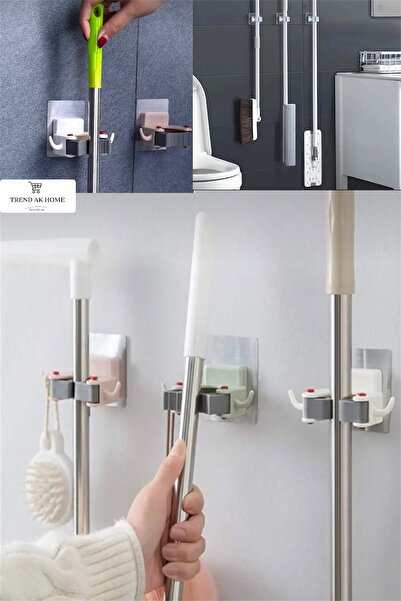 OSKAR FIRÇA Paspas Süpürge Fırça Ve Mop Askısı Sap Tutucu Mutfak Banyo Askı Paspas Tutucu