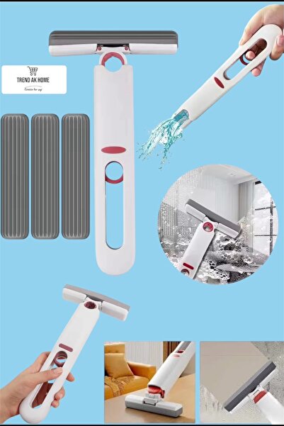 OSKAR FIRÇA Taşınabilir Mini Mop Kendinden Sıkmalı Mini Temizlik Paspası Mutfak Araba Banyo Camlarda Kullanım A+