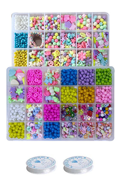 By MO Accessories Çocuklar Için Dolu Dolu Takı Yapma Boncuk Hobi Seti Eğlence Hediye Seti