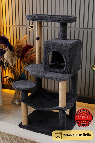 Pati Store Çok Katlı Yıkanabilir Kedi Tırmalama Ve Oyun Evi - Dubai Antrasit