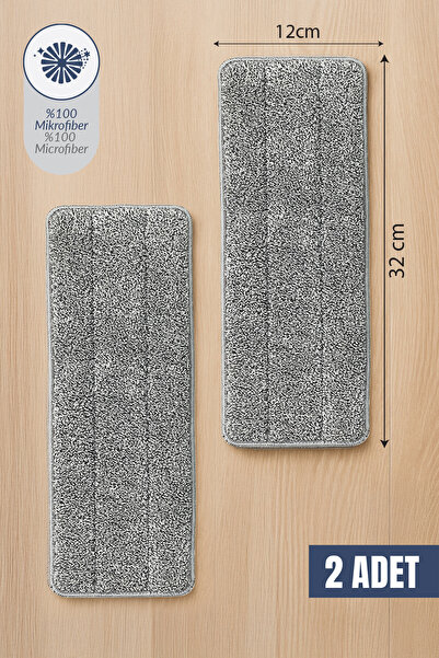 obido (2 Adet) Lavine Flat Mop Temizlik Seti Yedek Bez Mikrofiber Başlık Prem...