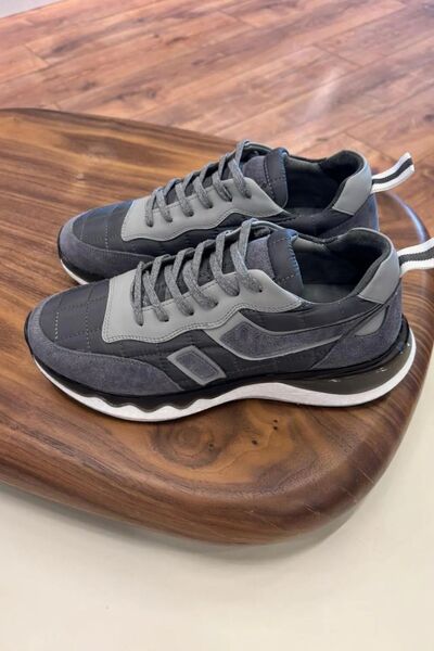 Paulo حذاء رياضي رجالي من LUÍS 1091 مصنوع من جلد نوبوك مدخن ومصنوع من الجلد ا...