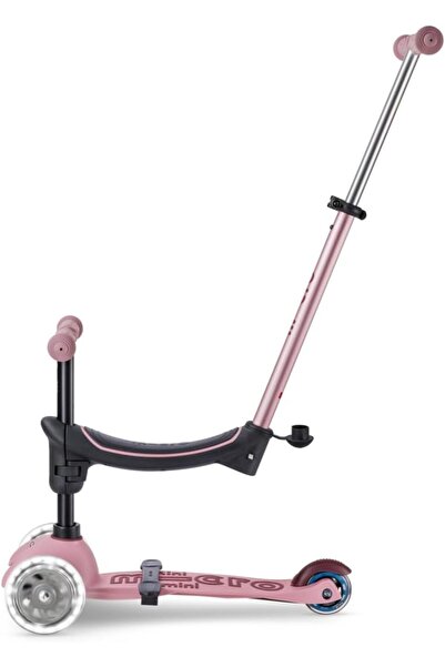Micro Mini Deluxe Rock & Go LED Dusty Rose | Deluxe Rock Scooter for Kids | Kids Scooter Deluxe Rock