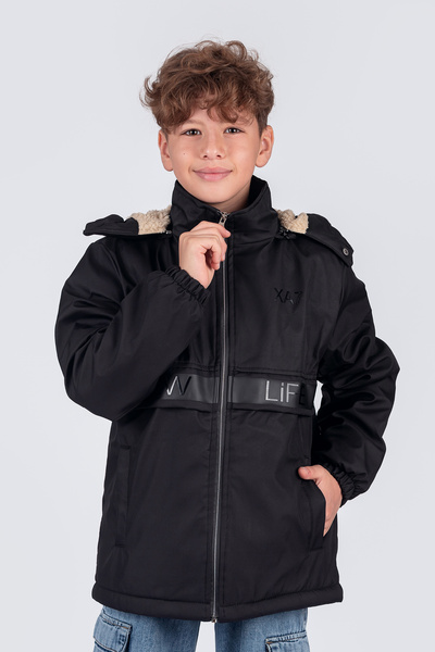 Pina Kids Boy's Removable Hood New Life Printed Winter Coat Km7361