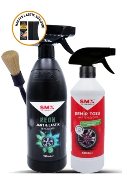 SMX Neon Jant & Lastik Temizleyici + Demir Tozu & Jant Temizleyici + Detay Te...
