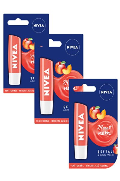 NIVEA Lip Dudak Bakım Kremi Şeftali 3lü Set