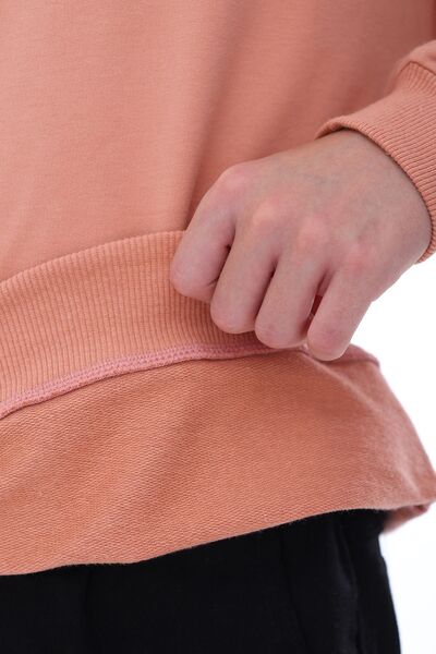 ZUZUNGA Oversize Unisex Basic Plain Turquoise Color 100% Cotton Sweatshirt