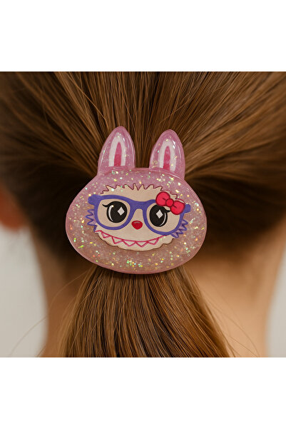 Gunessa مجموعة مطاط شعر لامعة للأطفال من لابوبو مكونة من قطعتين باللون الوردي