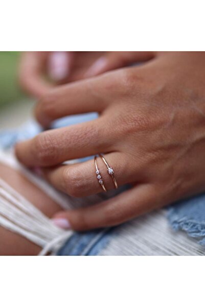 ByGoldenHouse Mini Tektaş ve Tria Yüzük