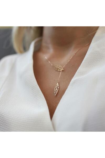 ByGoldenHouse Telkari Yaprak Kolye