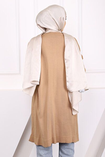 İmajButik Μπισκότο Crew Neck Mercerized Casual Knitwear Tunic