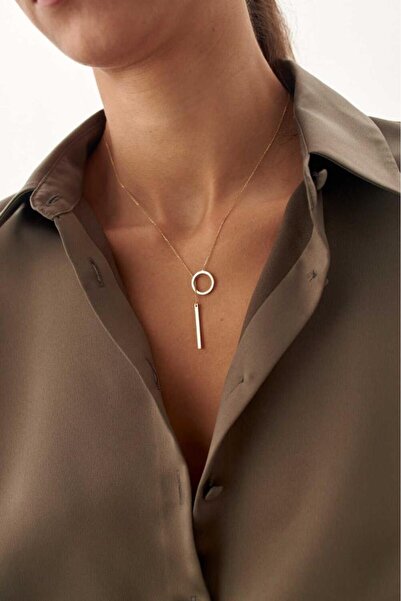 ByGoldenHouse Asansörlü Halka Dekolte Kolye