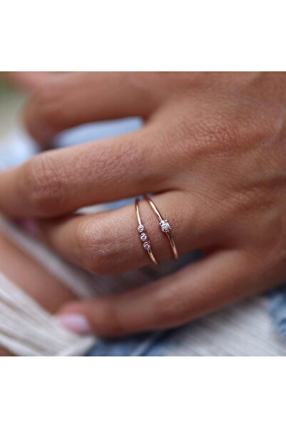 ByGoldenHouse Mini Tektaş ve Tria Yüzük