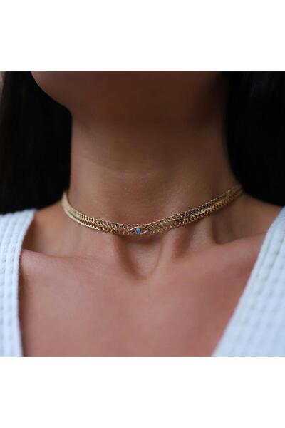 ByGoldenHouse Kirpik Göz Choker Kolye