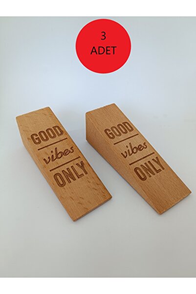 3 Pieces of Door Stopper, Door Holder, Door Wedge, Good Vibes Only with Non-Slip Apparatus Written
