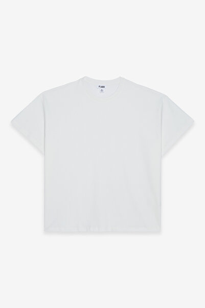 COMMON MELON Kadın %100 Pamuklu Oversize Basic Tişört Beyaz