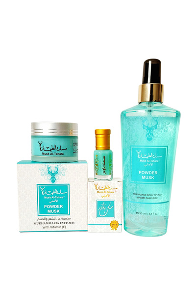 MUSK AL TAHARA 3 lü Vücut Seti: 6ml Powder Misk, 250ml Powder Misk Vücut Spre...