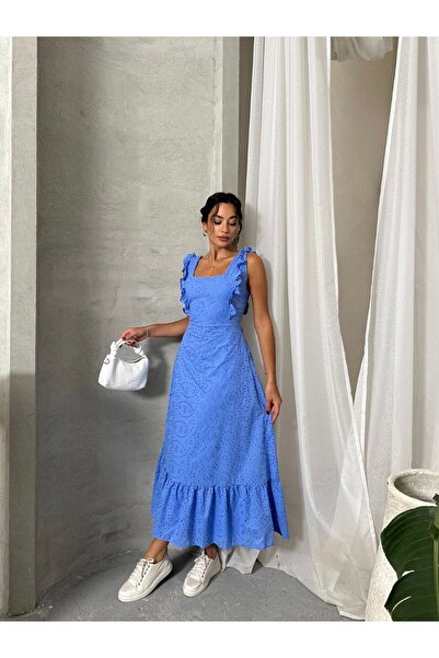 BESTELLA LİFE FIRFIR ДЕТАЛЬНА ПІДКЛАДКА МІДІ З ЗАДНІМ ЗАВ'ЯЗУВАННЯМ ФІСТО СУКНЯ