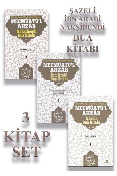 Ensar Neşriyat Mecmûatü'l-Ahzab Bütün Duaların Mecmuası (3 Kitap Set) & Şazel...