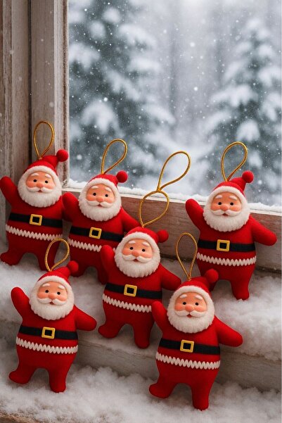 BeySüS Yılbaşı Ağacı Süsü Mini Noel Baba 6'lı Set