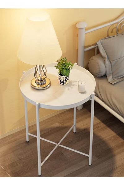 Domuik Round Steel Table White 45x53x45cm