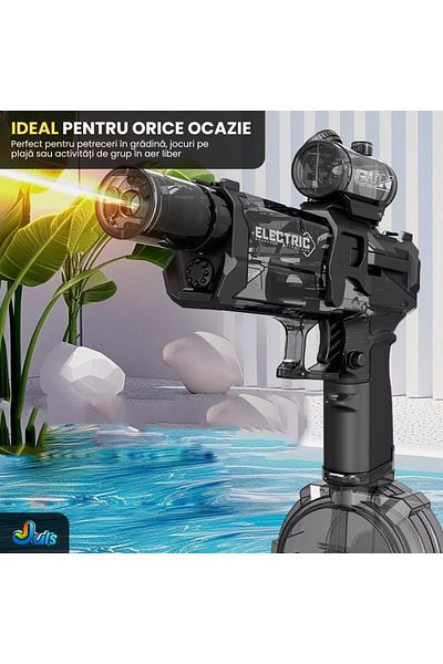 Full Abundance Electric Water Toy with Powerful Jet, Interactive LED, Sound Effects, Rechargeable Batteries