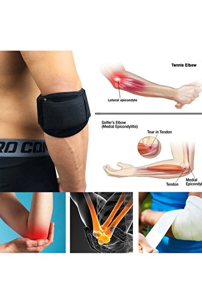 Laraheiser Standart Beden Epikondilit Bandajı Silikon Destekli Tenisçi Golfçü...