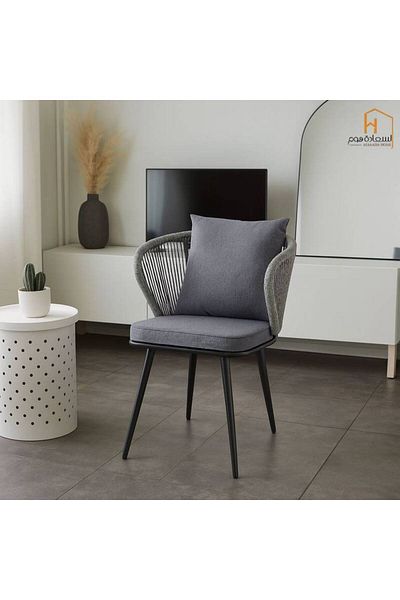 Al Saada Home Single Fabric Chair - Dark Grey