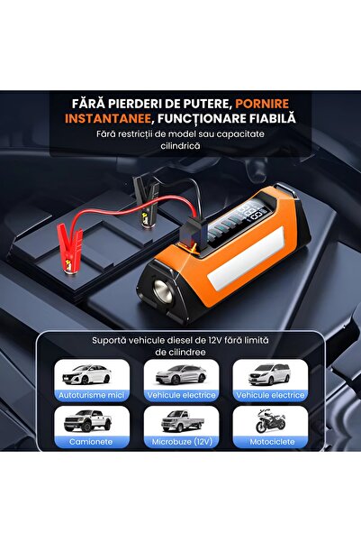 Full Abundance Εκκινητής 4 σε 1, ενισχυτής 12000 mAh, φακός LED και συμπιεστής αέρα