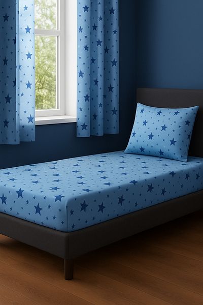 sehra Single Cotton Fitted Sheet + 1 Pillowcase Set Quality Durable Children's Pattern Set