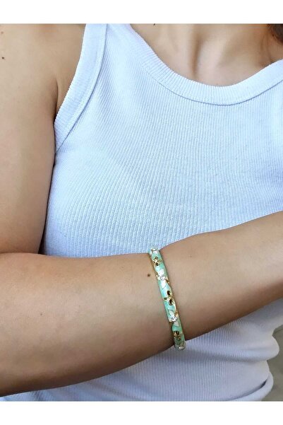 İNİTİUM Mineli Floral Handcuff Bracelet