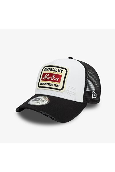 NEW ERA NE Patch Distressed Unisex Beyaz Şapka
