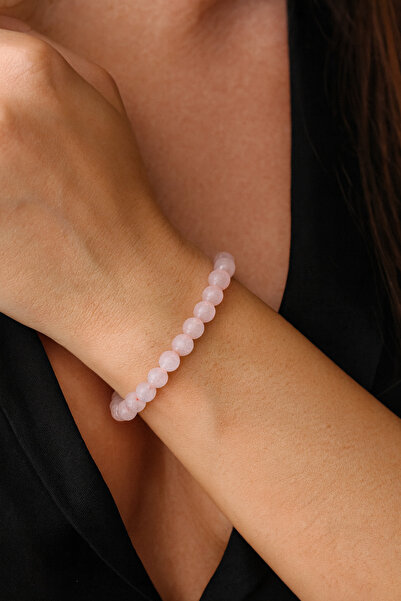 nss sky rock Doğal Taş Bileklik Pembe Kuvars (Sevgi Taşı)