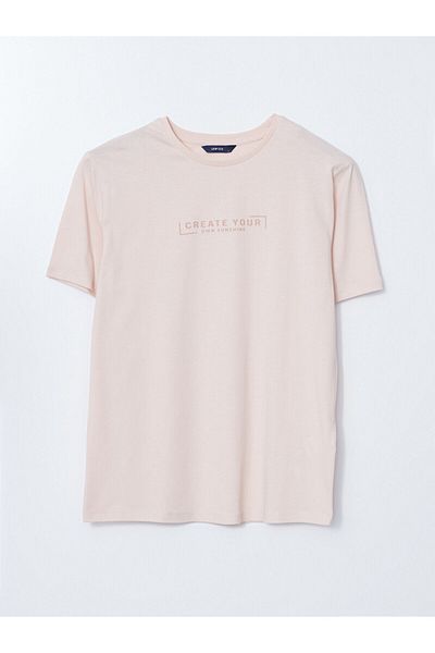 LC Waikiki New Season Crew Neck Short Sleeve Printed Combed Cotton Men's T-Shirt - S5Ii65Z8