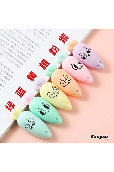 Polin Mini Havuç Fosforlu Kalem Seti 6 Pastel Renk