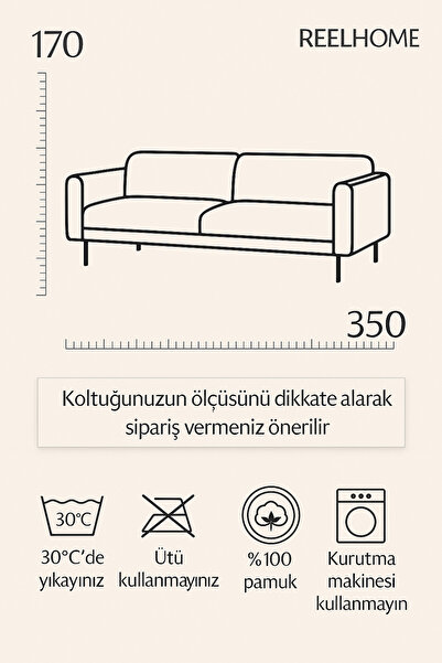 Rell Home Pamuklu Dokulu Koltuk Şalı 170x350 cm Battal Boy – Saçaklı TV Battaniyesi & Dekoratif Koltuk Örtüsü