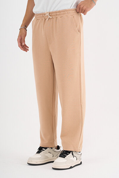 Redline Ανδρικό φούτερ με κανονική εφαρμογή από μαλακό ύφασμα με ελαστική μέση καφέ