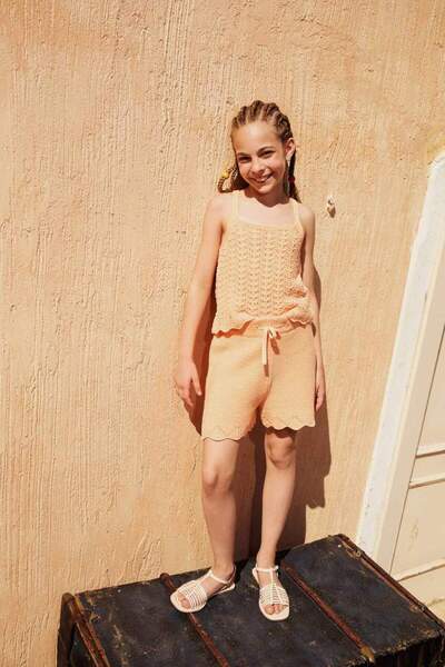 DeFacto New Season Girl's Elastic Waist Knitwear Shorts