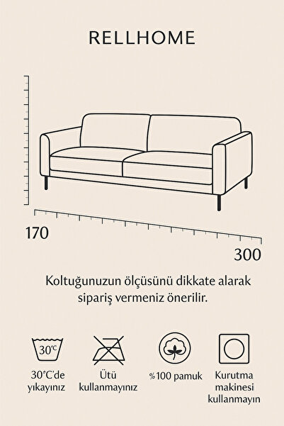 Rell Home Pamuklu Dokulu Koltuk Şalı 170x300 cm Battal Boy – Saçaklı TV Battaniyesi & Dekoratif Koltuk Örtüsü