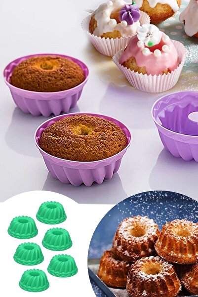 Atlas Mutfak 12 Pieces Silicone Classic Cake Mold Mini